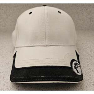 The Game Football Cap Hat Adjustable White with Black, Embroidered